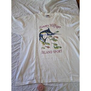 Vintage Tommy Hilfiger Island Sport TShirt 23 Inches Graphic Print 2000s USA